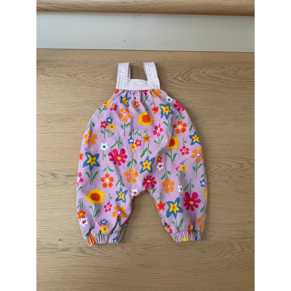 The Limited Vintage 90s Retro Purple Floral Romper with Gingham Trim - Picture 5 of 5